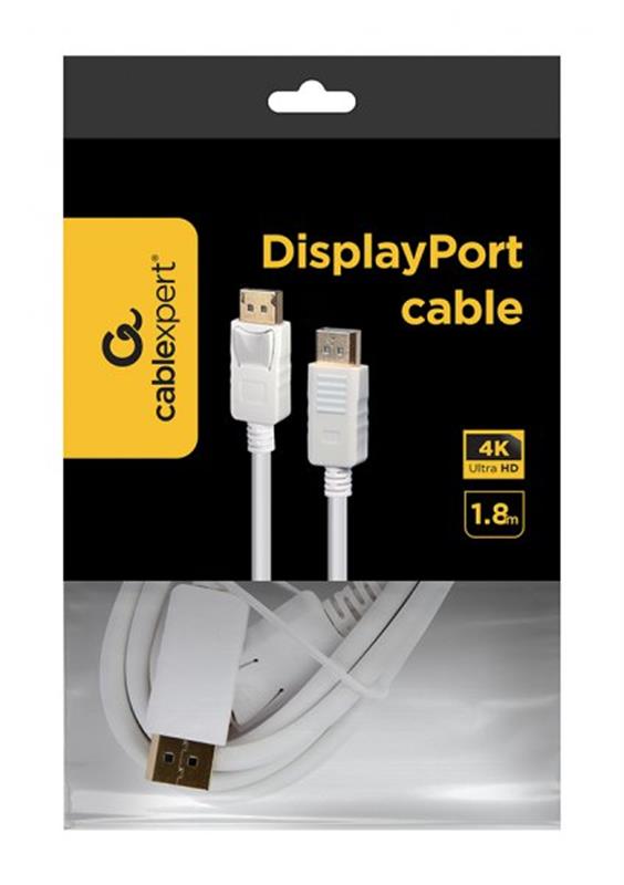 Кабель Cablexpert DisplayPort - DisplayPort V 1.2 (M/M), 1.8 м, білий (CC-DP2-6-W)