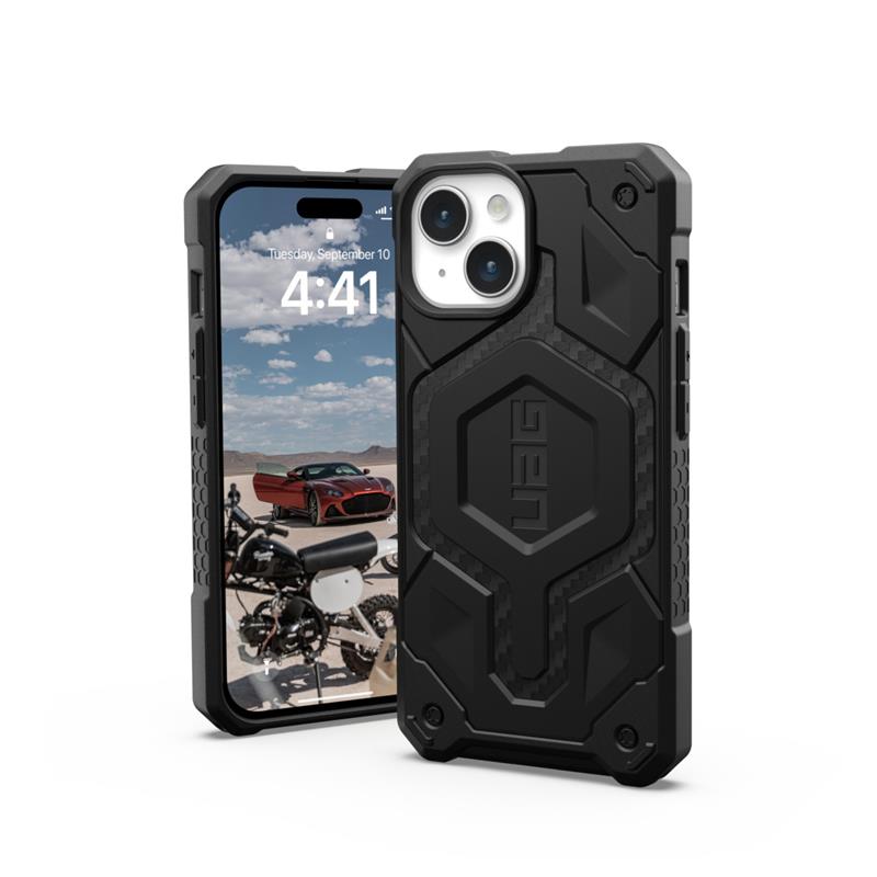 Чeхол-накладка Urban Armor Gear Monarch Pro Magsafe для Apple iPhone 15 Carbon Fiber (114219114242) Чeхол-накладка Urban Armor Gear Monarch Pro Magsafe для Apple iPhone 15 Carbon Fiber (114219114242)
