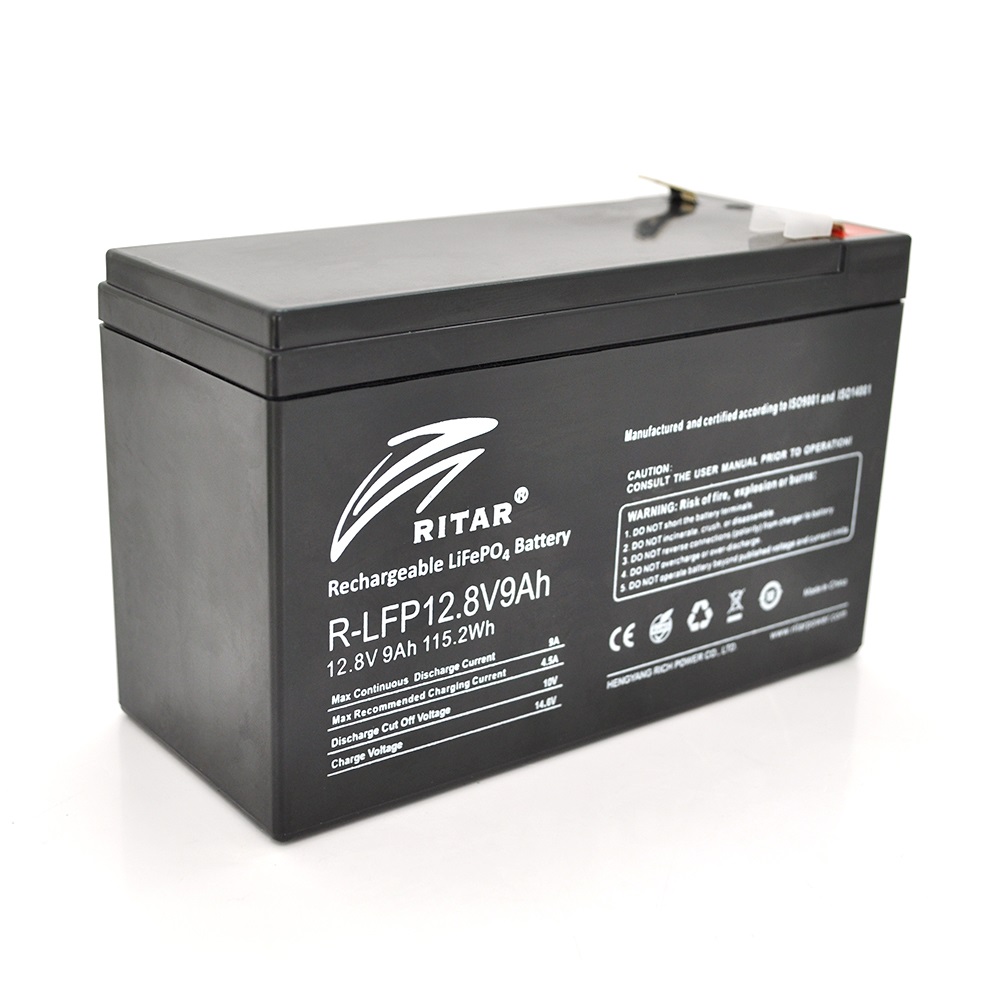 Акумуляторна батарея Ritar 12V 9Ah (R-LFP 12.8V 9Ah/08579) LiFePO4 Black