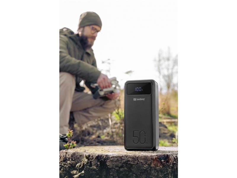 Универсальная мобильная батарея Sandberg Powerbank 50000mAh, USB-C PD 130W, Black (420-75) Универсальная мобильная батарея Sandberg Powerbank 50000mAh, USB-C PD 130W, Black (420-75)