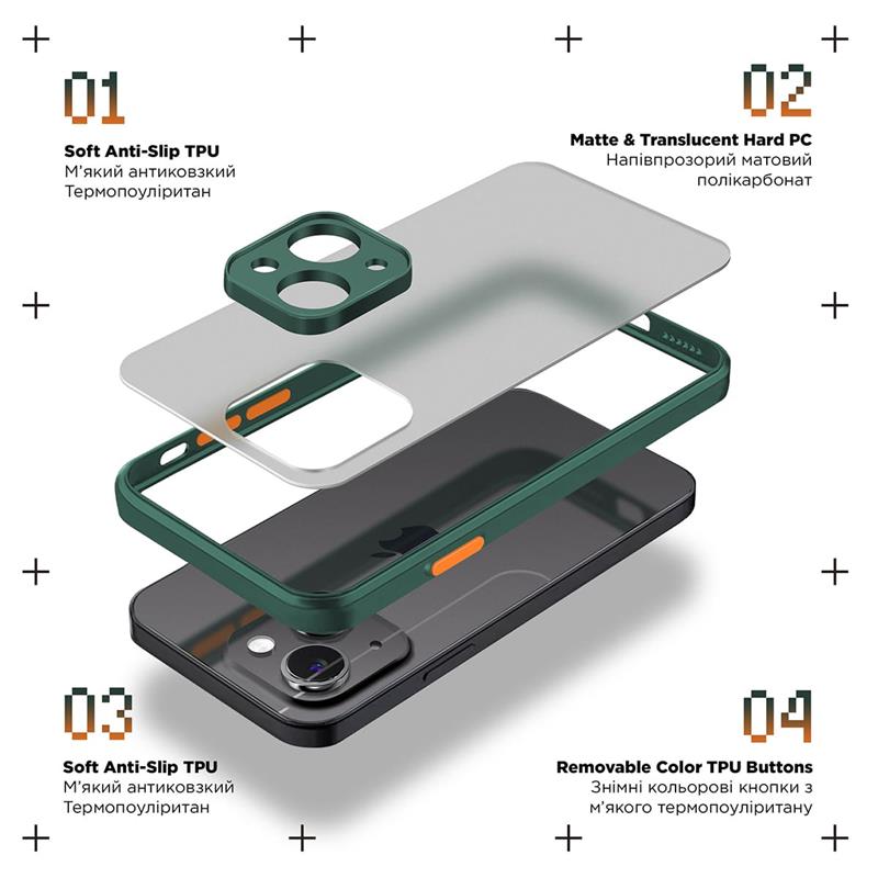 Чохол-накладка Armorstandart Frosted Matte для Realme C51/C53 Dark Green (ARM72389)