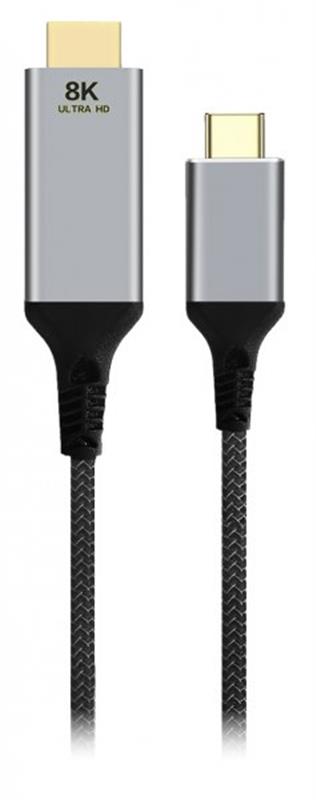 Кабель Cablexpert USB Type-C - HDMI (M/М), 2 м, чорний (A-CM-HDMIM8K-2M)