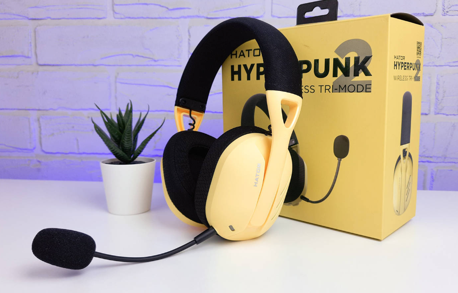 Bluetooth-гарнiтура Hator Hyperpunk 2 Wireless Tri-mode Black/Yellow (HTA-857)