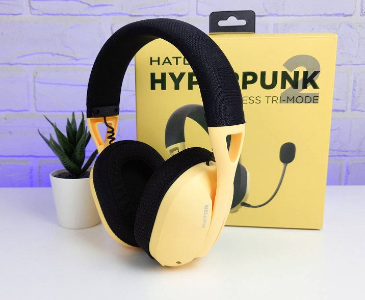 Bluetooth-гарнiтура Hator Hyperpunk 2 Wireless Tri-mode Black/Yellow (HTA-857)