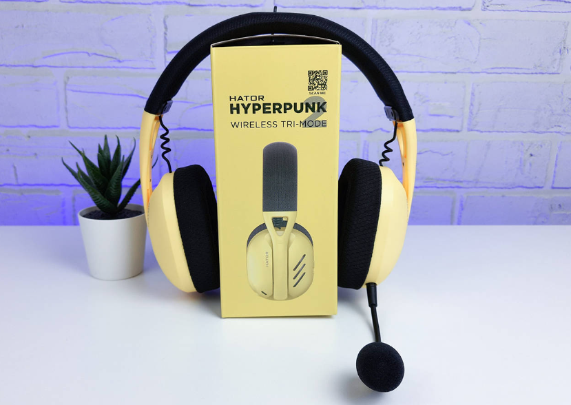 Bluetooth-гарнiтура Hator Hyperpunk 2 Wireless Tri-mode Black/Yellow (HTA-857)