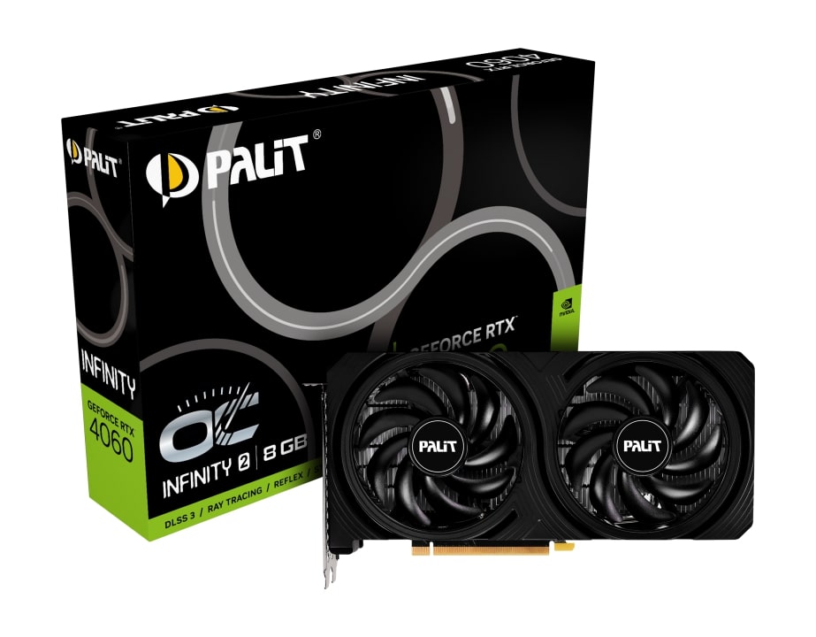 Відеокарта GF RTX 4060 8GB GDDR6 Infinity 2 OC Palit (NE64060S19P1-1070L)