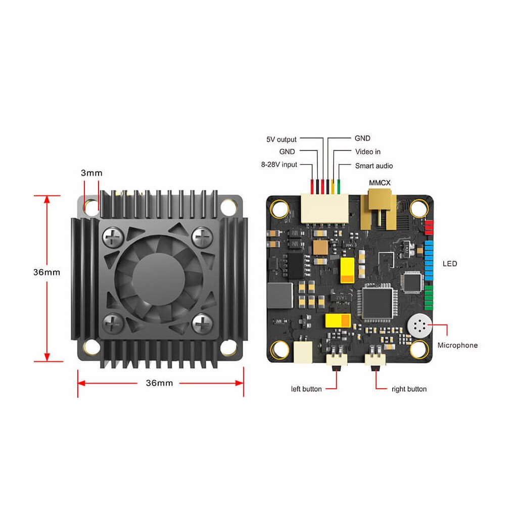 Відеопередавач (VTX) AKK Ultra Long Range 3W 5.8GHz 48CH L,X Band (TX3000LX)