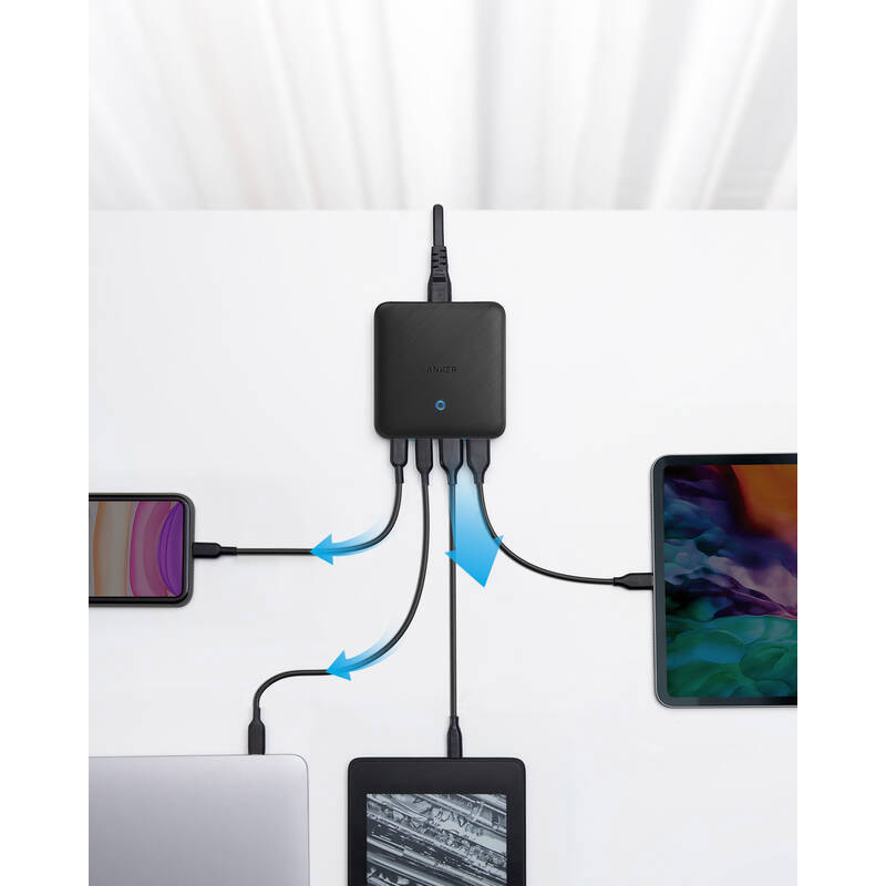 Мережевий зарядний пристрій Anker PowerPort 543 Atom III Slim Black, 45W USB Type-C + 20 W USB (A2046G12)