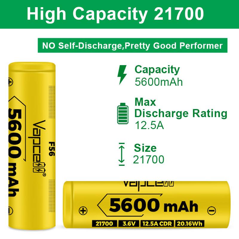 Акумулятор Vapcell 21700 Li-Ion 5600 mAh