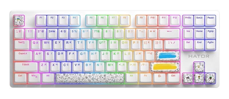 Клавіатура Hator Rockfall 2 Mecha TKL Authentic Edition White (HTK-531)