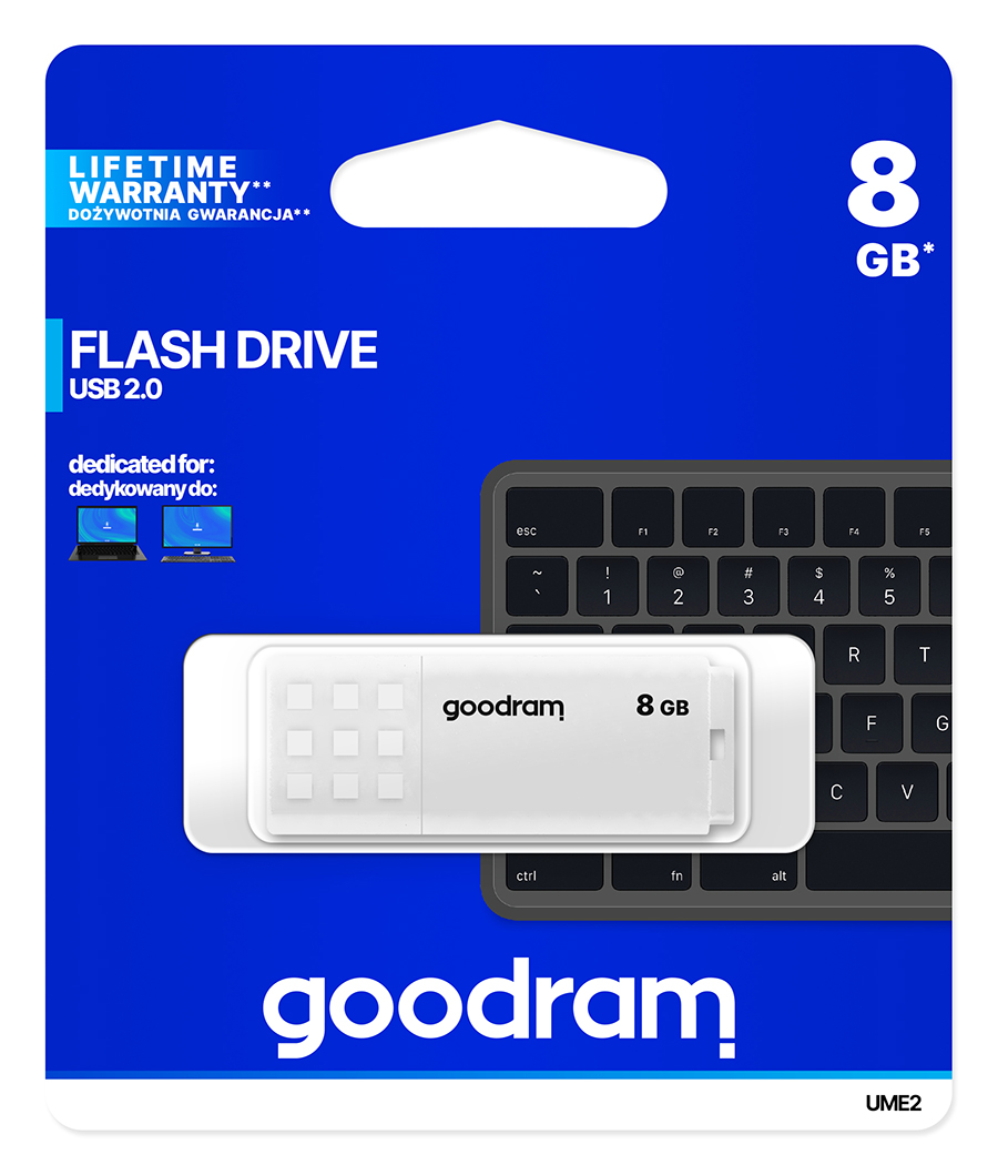 Флеш-накопичувач USB2.0  8GB Goodram UME2 White (UME2-0080W0R11)