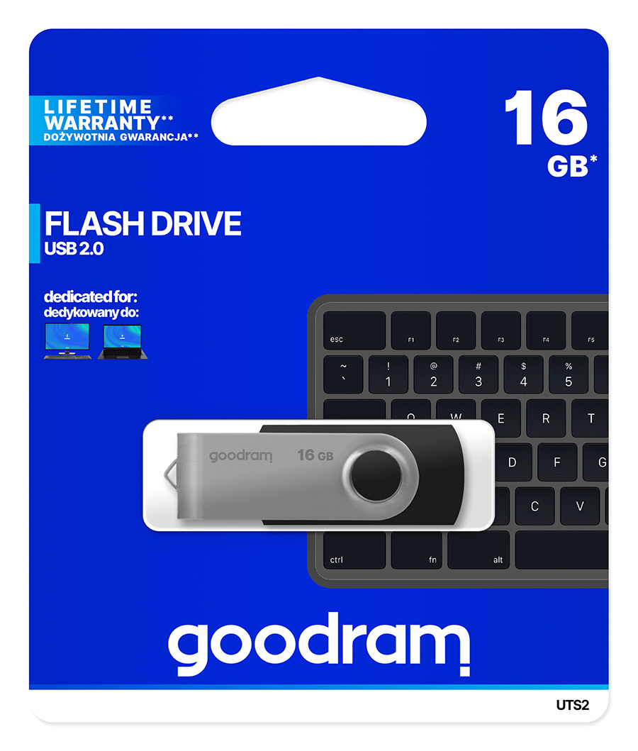 Флеш-накопичувач USB2.0 16GB Goodram UTS2 (Twister) Black (UTS2-0160K0R11)