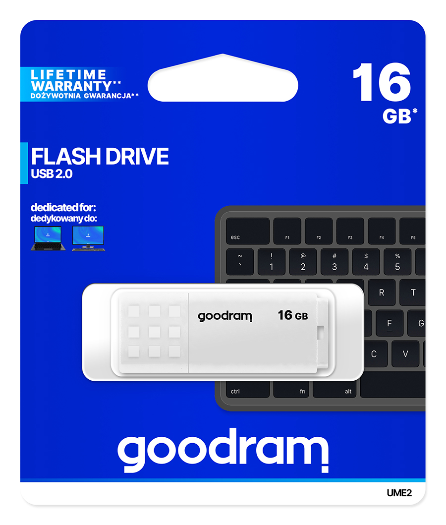 Флеш-накопичувач USB2.0 16GB Goodram UME2 White (UME2-0160W0R11)