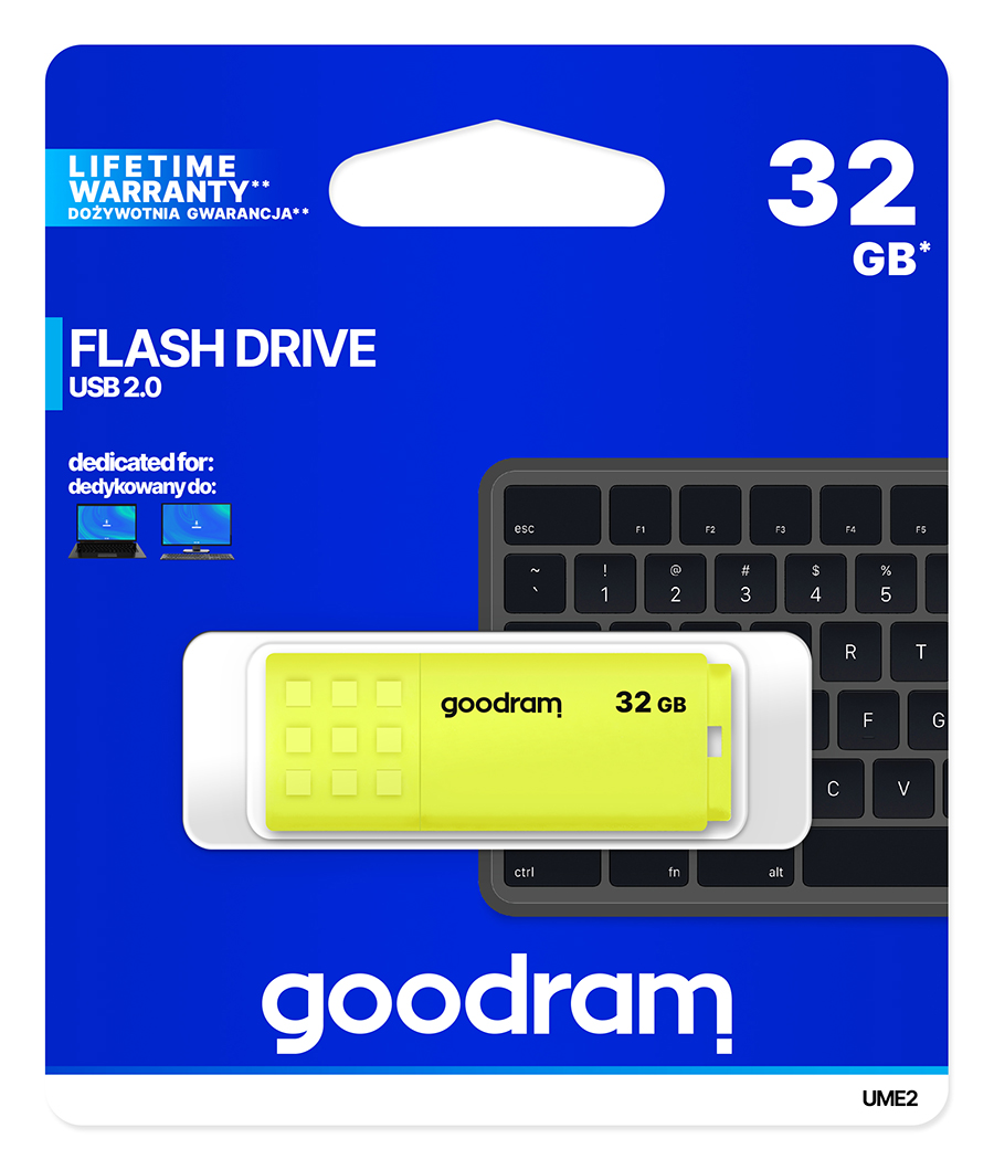 Флеш-накопичувач USB2.0 16GB Goodram UME2 Yellow (UME2-0160Y0R11)