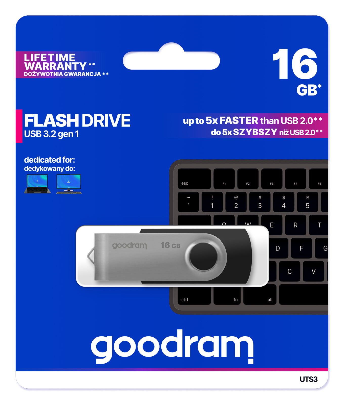 Флеш-накопичувач USB3.2 16GB Goodram UTS3 (Twister) Black (UTS3-0160K0R11)