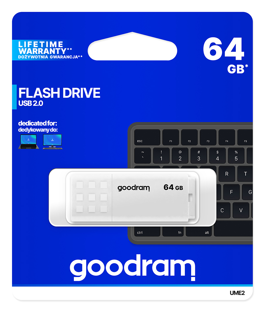 Флеш-накопичувач USB2.0 64GB Goodram UME2 White (UME2-0640W0R11)