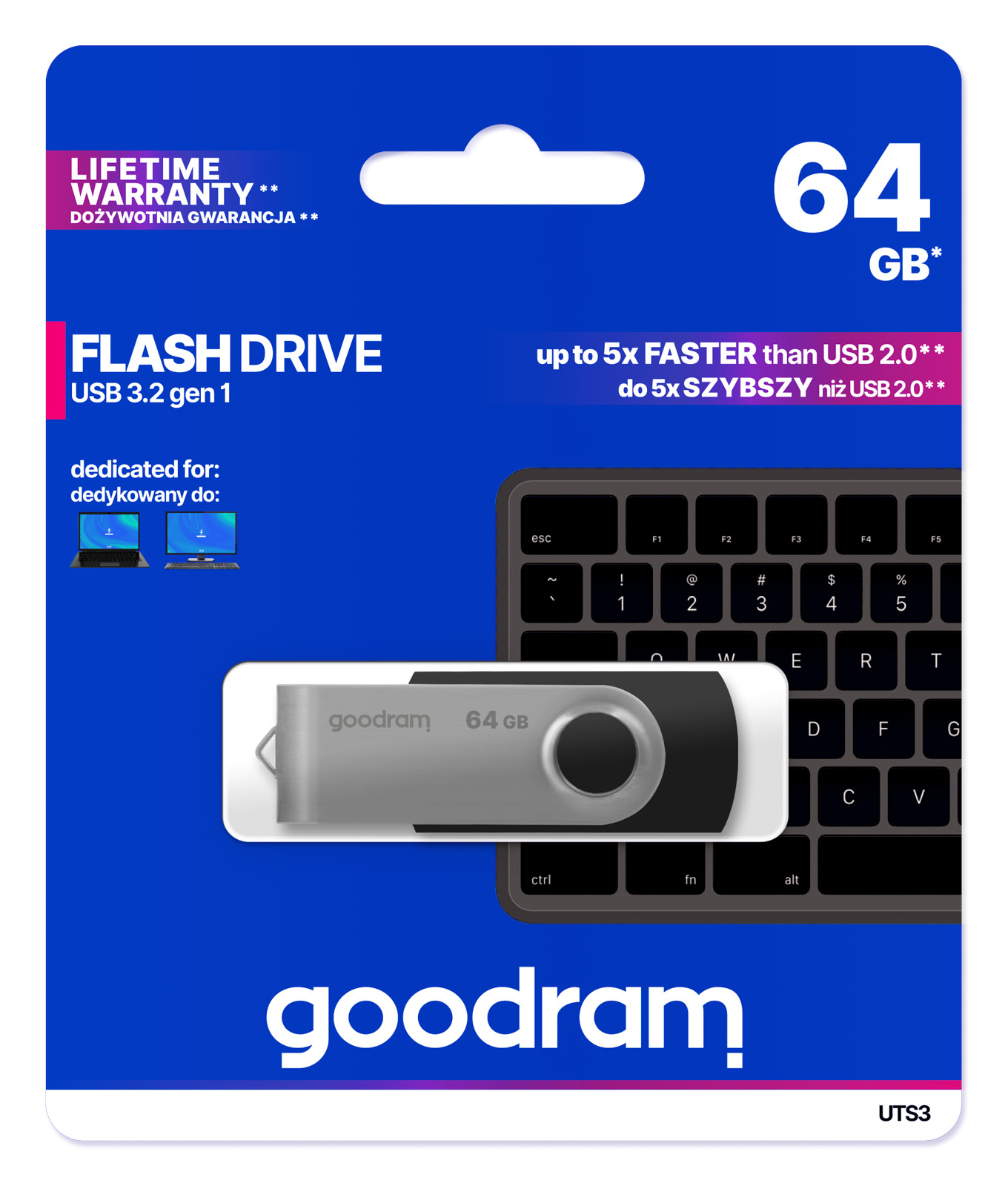 Флеш-накопичувач USB3.2 64GB Goodram UTS3 (Twister) Black (UTS3-0640K0R11)