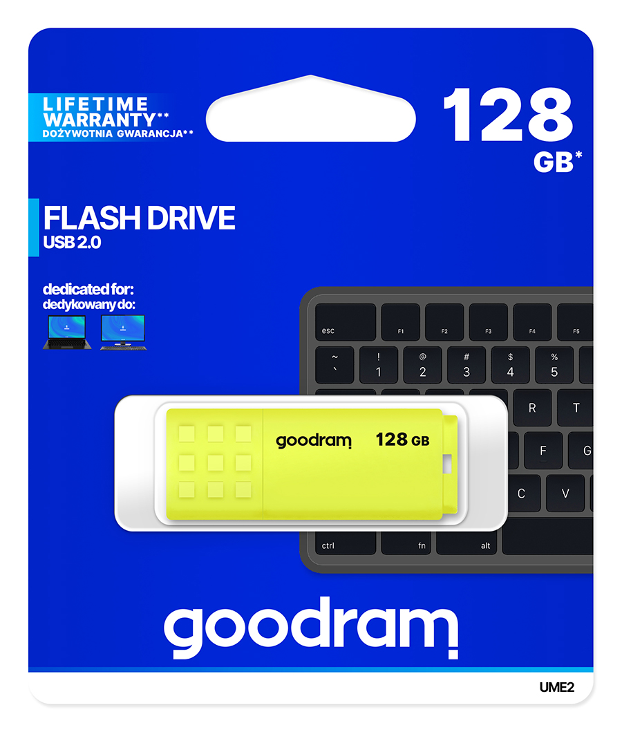 Флеш-накопичувач USB2.0 128GB Goodram UME2 Yellow (UME2-1280Y0R11)