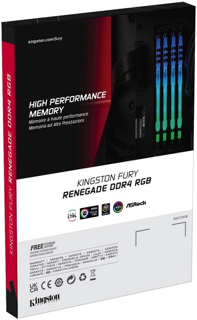 Модуль пам`яті DDR4 8GB/3200 Kingston Fury Renegade RGB (KF432C16RBA/8)