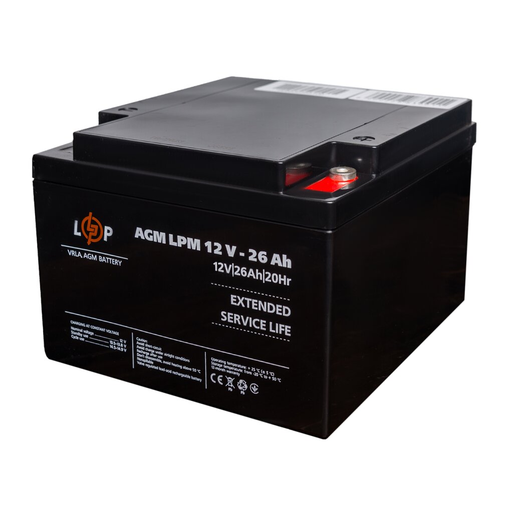 Акумуляторна батарея LogicPower LPM 12V 26AH AGM