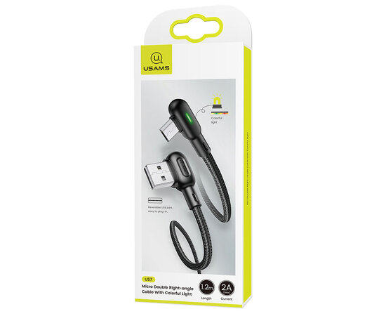 Кабель Usams US-SJ458 USB - Micro USB, 1.2 м, Black (SJ458USB01)