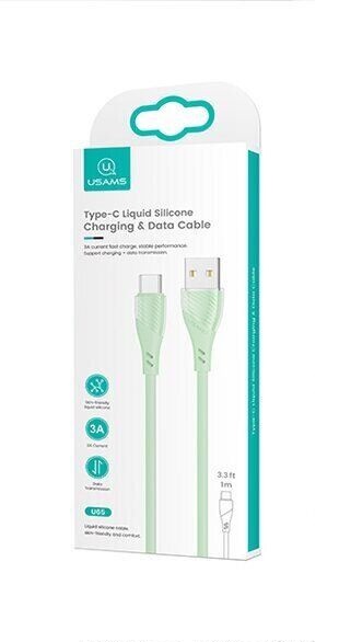 Кабель Usams US-SJ494 USB - USB Type-C, 1 м, Green (SJ494USB02)