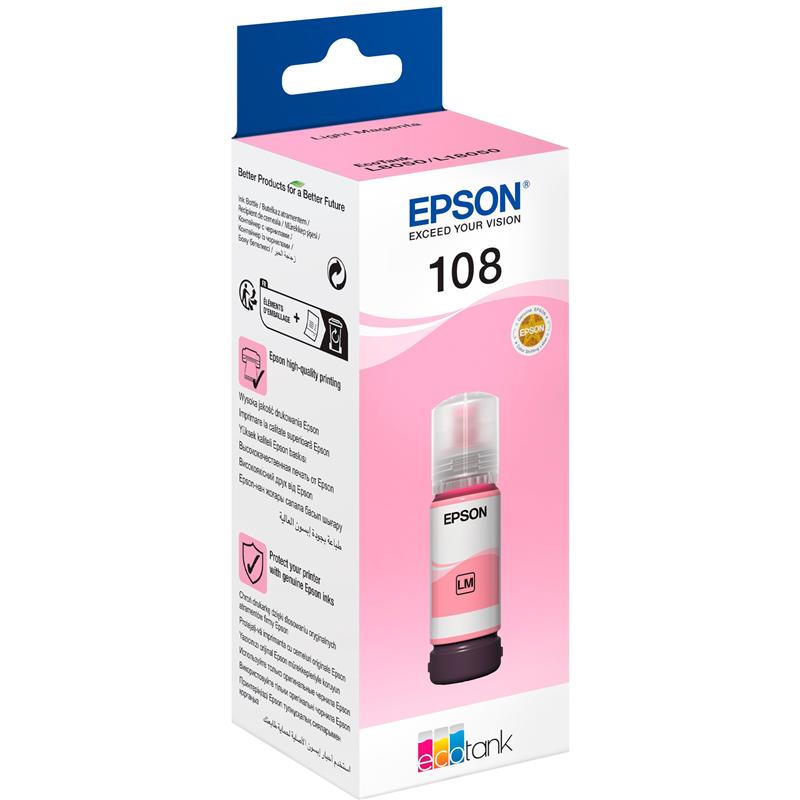 Чорнила Epson (108) EcoTank L8050/L18050 Light Magenta (C13T09C64A) 70 мл