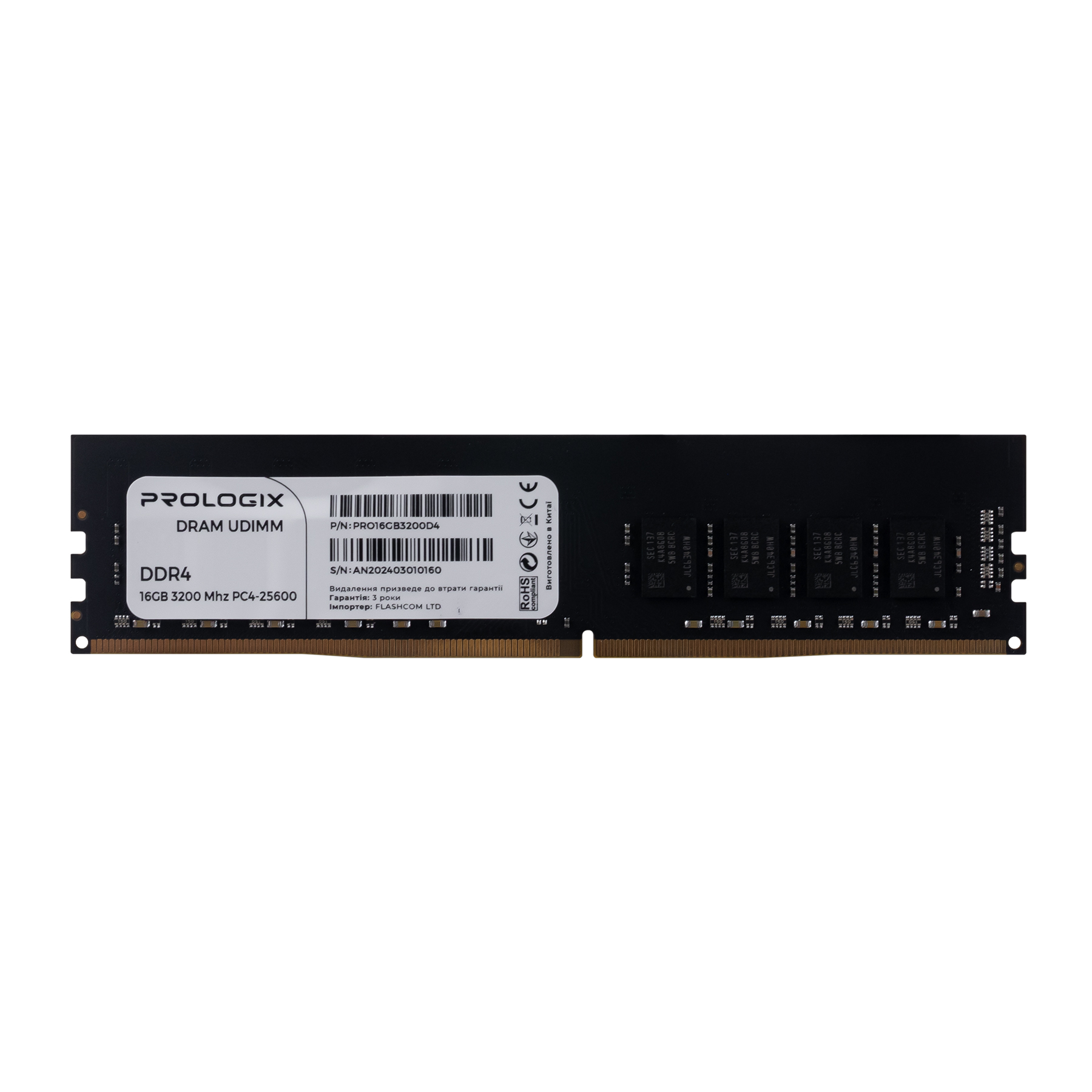 Модуль пам`ятi DDR4 16GB/3200 Prologix (PRO16GB3200D4)