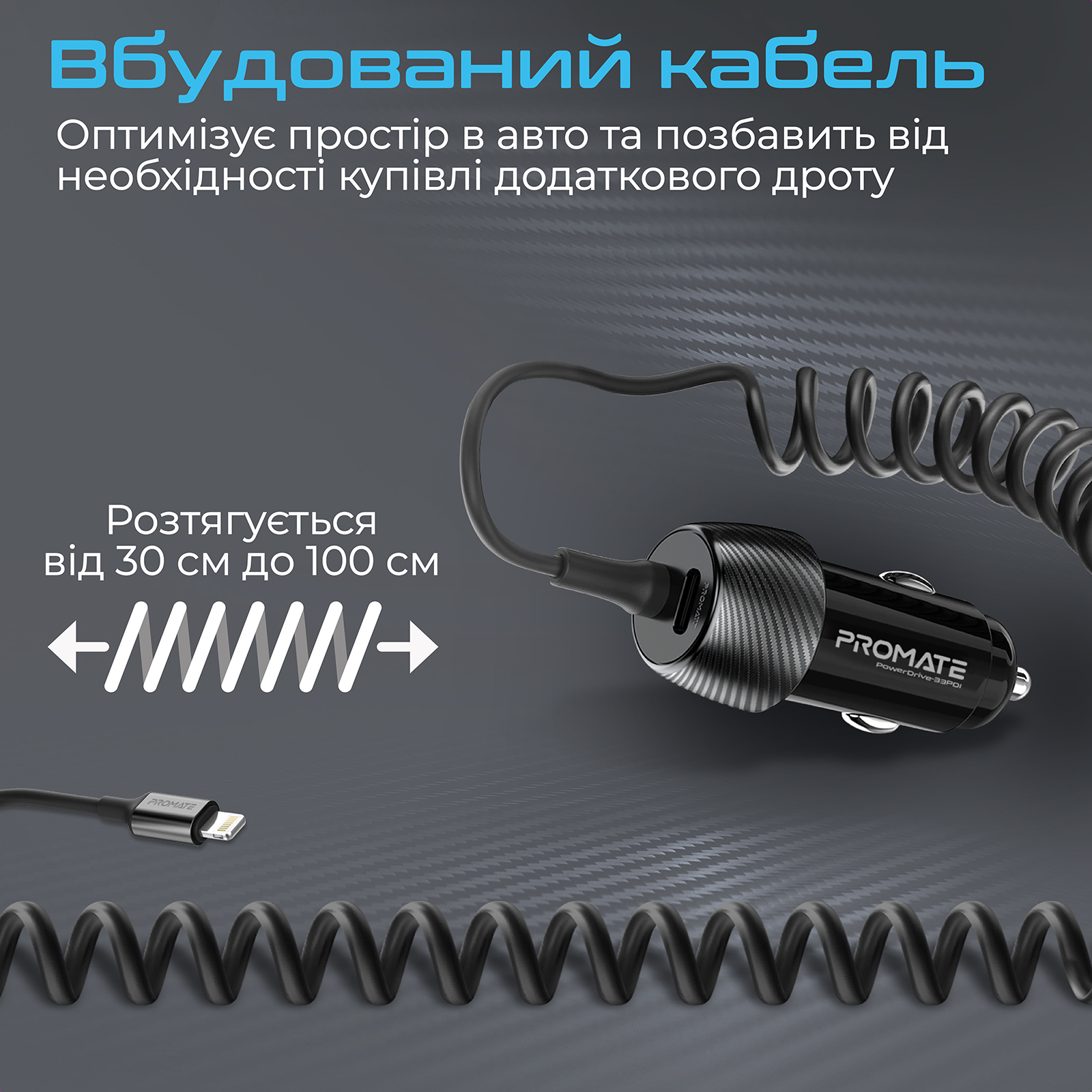 Автомобільний зарядний пристрій Promate PowerDrive-33PDI Black