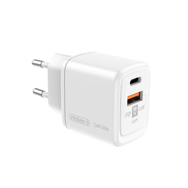 Мережевий зарядний пристрій Intaleo TCG30GAN USB-C PD+USB-A QC 3.0 White (1283126578274)