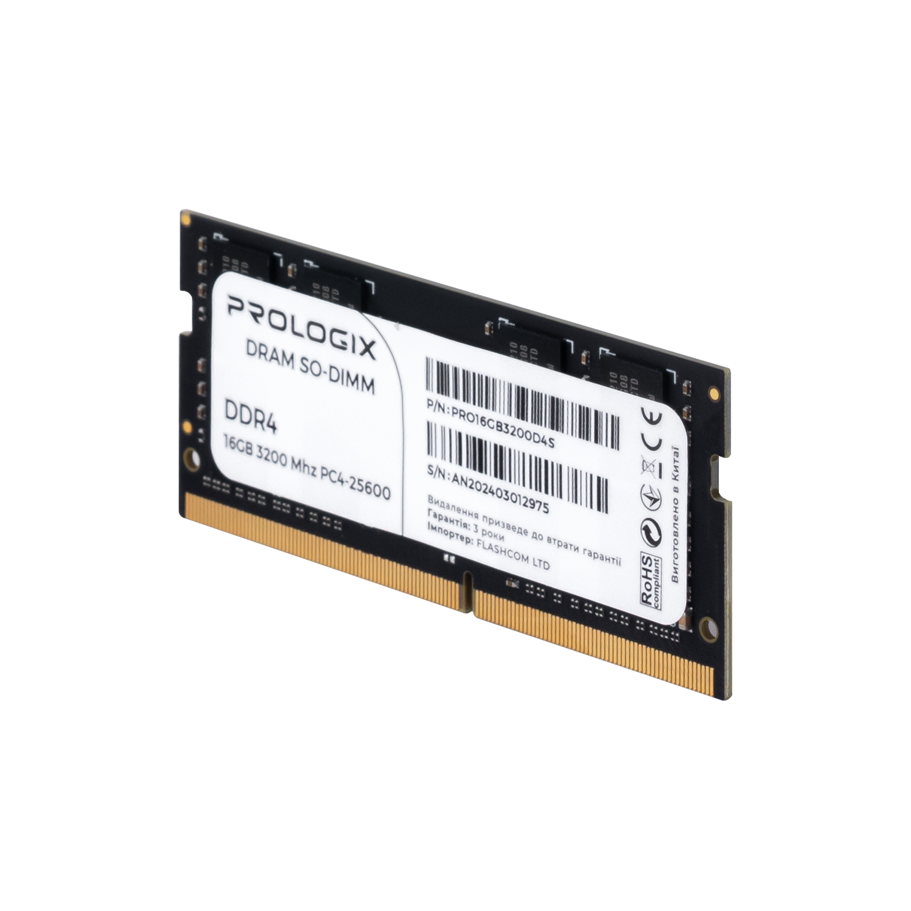 Модуль пам`ятi SO-DIMM 8GB/3200 DDR4 Prologix (PRO8GB3200D4S)