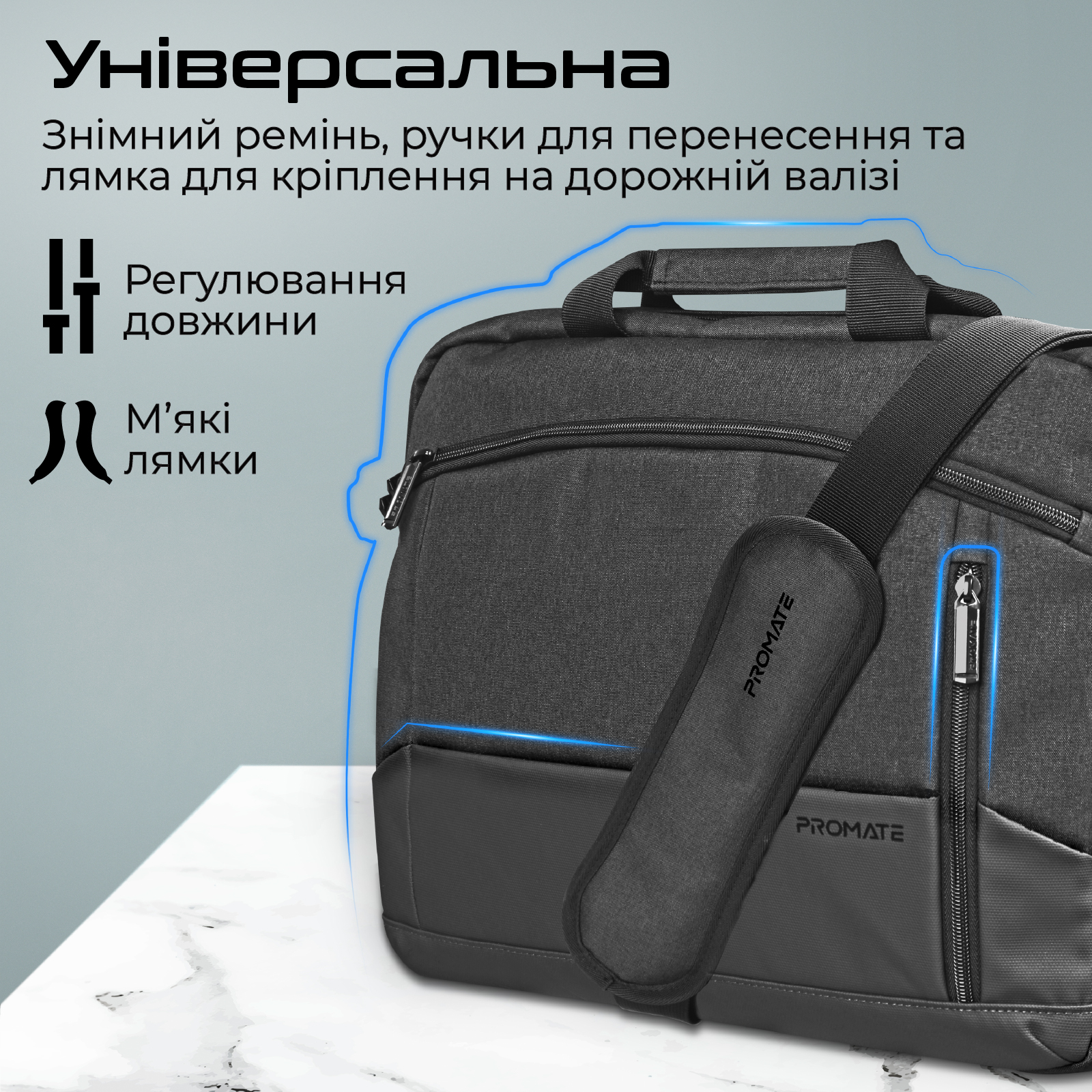 Сумка для ноутбука Promate Satchel-MB Black