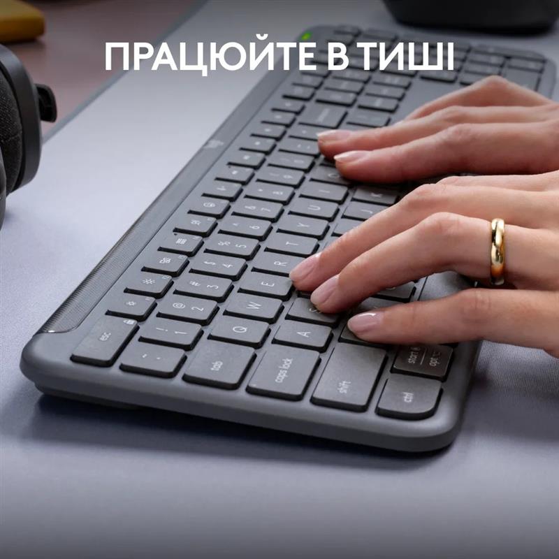 Клавiатура бездротова Logitech Signature Slim K950 US Graphite USB (920-012465)