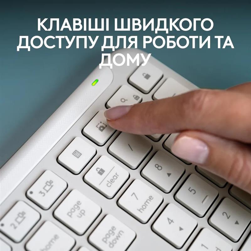 Клавiатура бездротова Logitech Signature Slim K950 US OffWhite USB (920-012466)