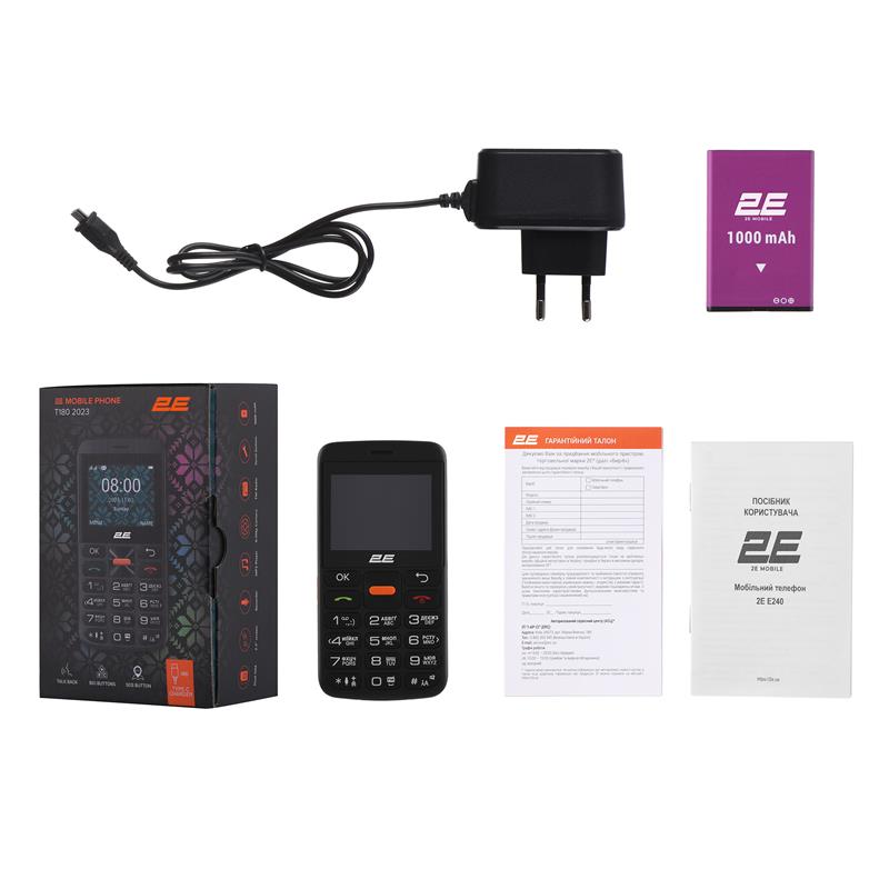 Мобiльний телефон 2E T180 Max Dual Sim Black (688130251051)