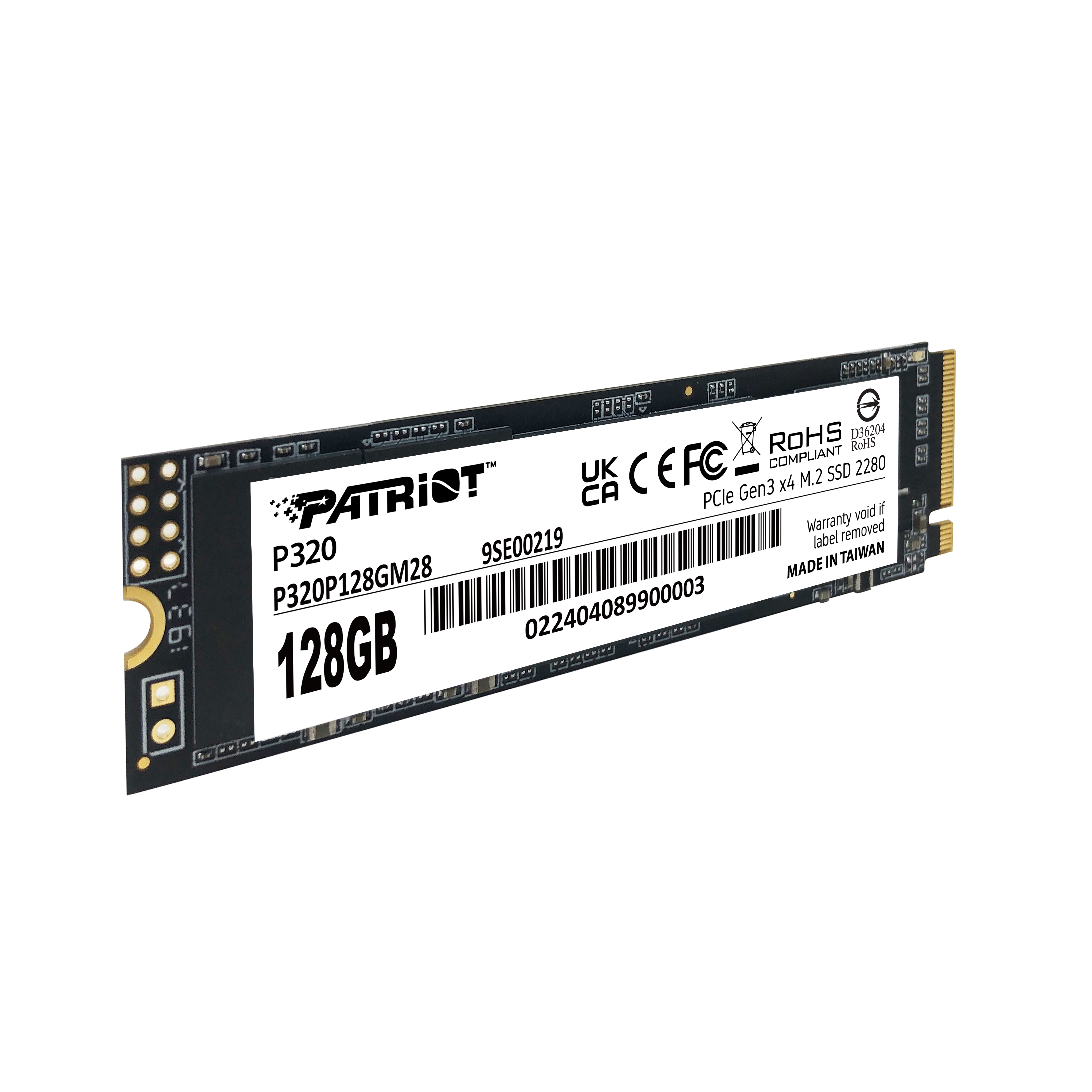 Накопичувач SSD   128GB Patriot P320 M.2 2280 PCIe 3.0 x4 NVMe TLC (P320P128GM28)