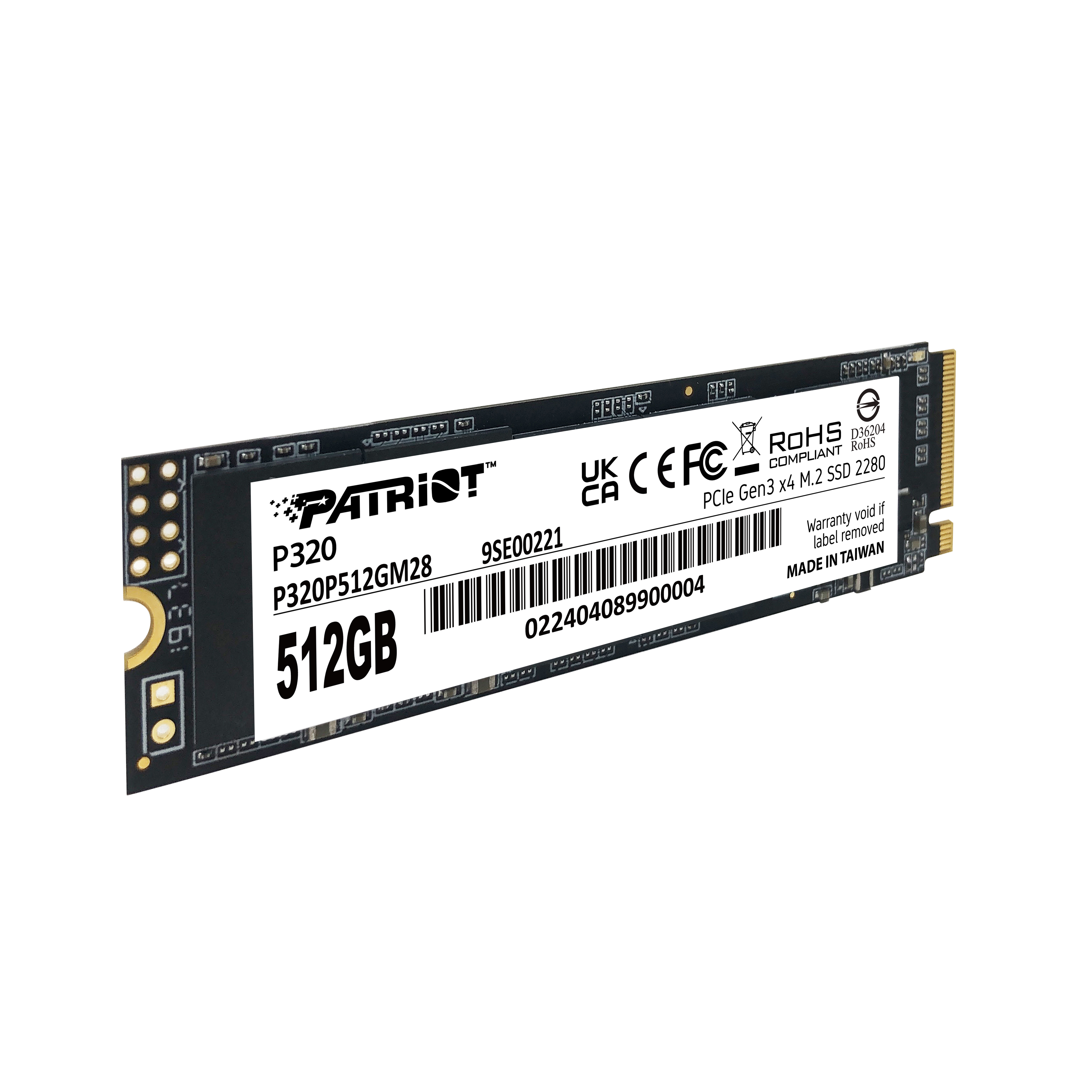 Накопичувач SSD  512GB Patriot P320 M.2 2280 PCIe 3.0 x4 NVMe TLC (P320P512GM28)