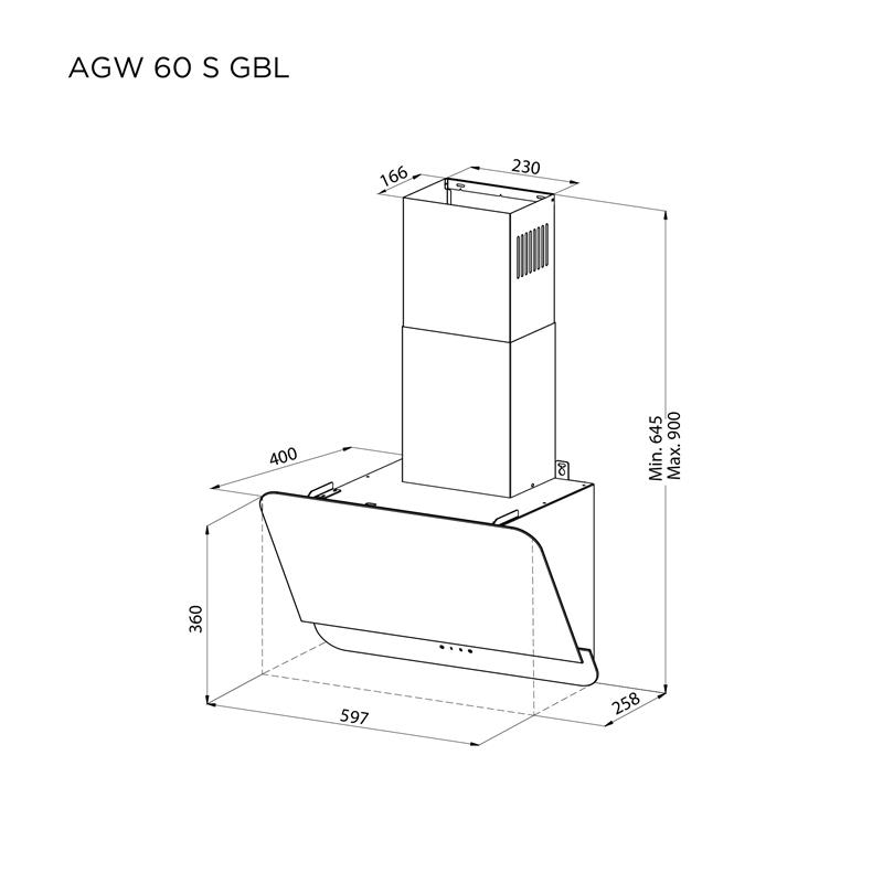 Витяжка Pyramida AGW 60 S GBL