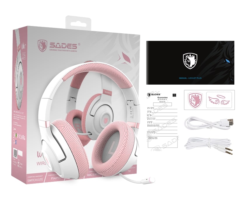 Bluetooth-гарнітура Sades SA-205 Whisper White/Pink (sa205whp)