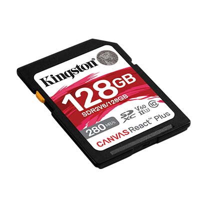 Карта пам`яті SDHC 128GB UHS-II/U3 Class 10 Kingston Canvas React Plus V60 SD R280/W100MB/s (SDR2V6/128GB)