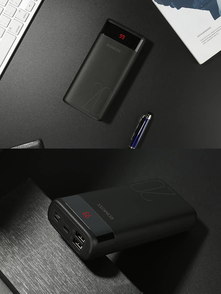 Універсальна мобільна батарея Romoss Ares20 20000mAh Black (PAS20-102-2135H)