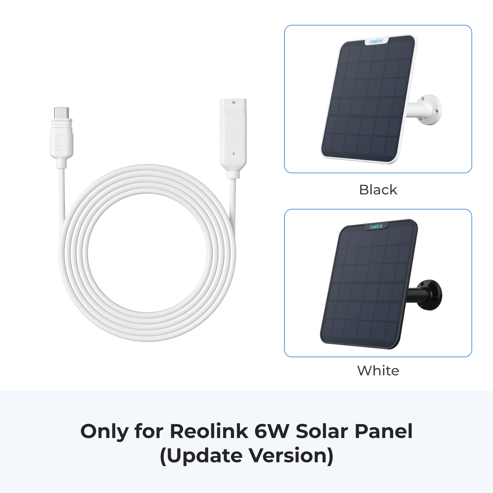 Кабель подовжувач для сонячної панелі 4,5 М Reolink Solar EX Cable(USB-C) White