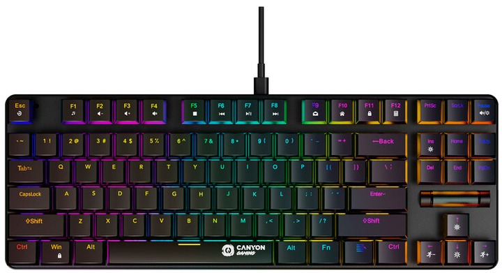 Клавіатура Canyon Cometstrike GK-50 RGB TKL ENG/UKR USB Black (CND-SKB50-US)