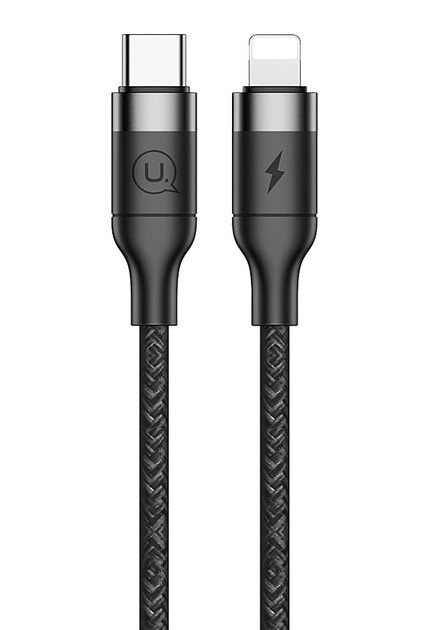 Кабель Usams US-SJ350 USB Type-C - Lightning, 1.2 м, Black (SJ350USB01)