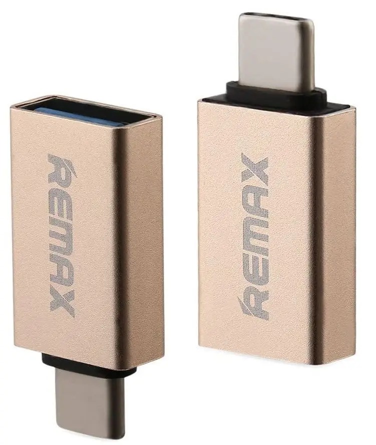 Адаптер Remax Glance USB-USB Type-C RA-OTG1 Gold (6954851289753)