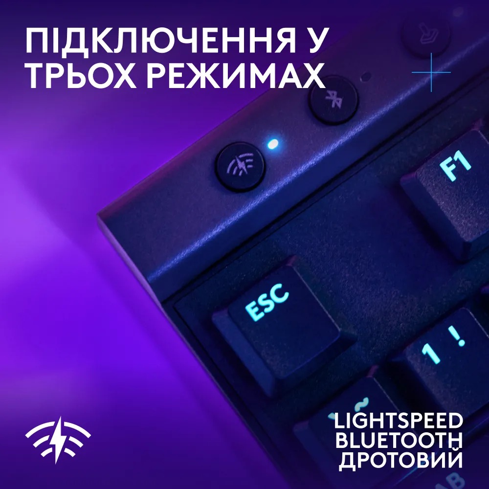 Клавiатура бездротова Logitech G515 Lightspeed TKL Black (920-012538)