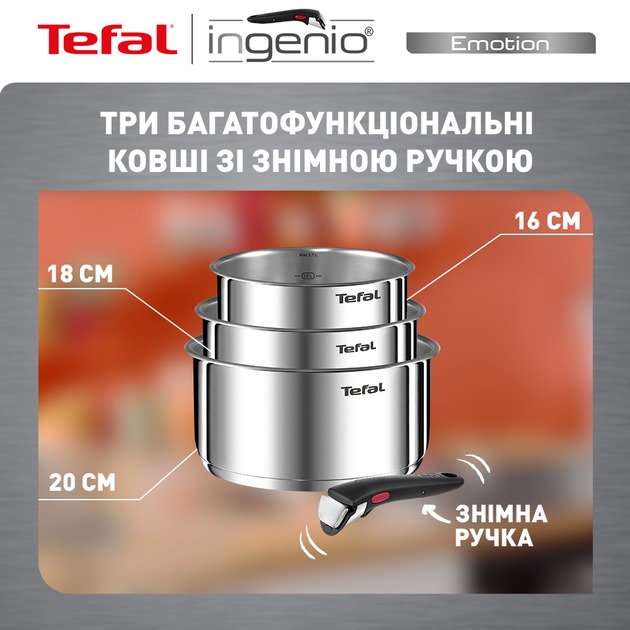 Набір посуду Tefal Ingenio Emotion 4 предмети (L8964S55)