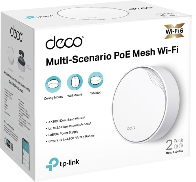 WiFi Mesh система TP-Link Deco X50-PoE(2-pack)