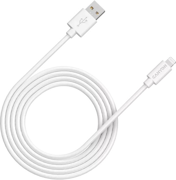 Кабель Canyon MFI-12 USB - Lightning 2м, White (CNS-MFIC12W)