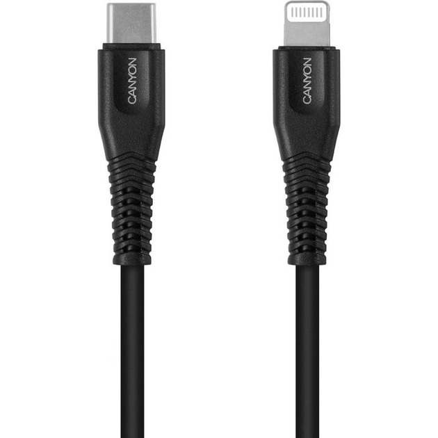 Кабель Canyon MFI-4 USB Type-C - Lightning 1.2м, Black (CNS-MFIC4B)